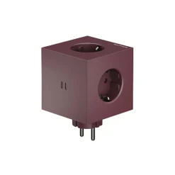 Avolt Steckdose "Square 2" USB-C Bauhaus-Archiv Limited Edititon Mulberry Red