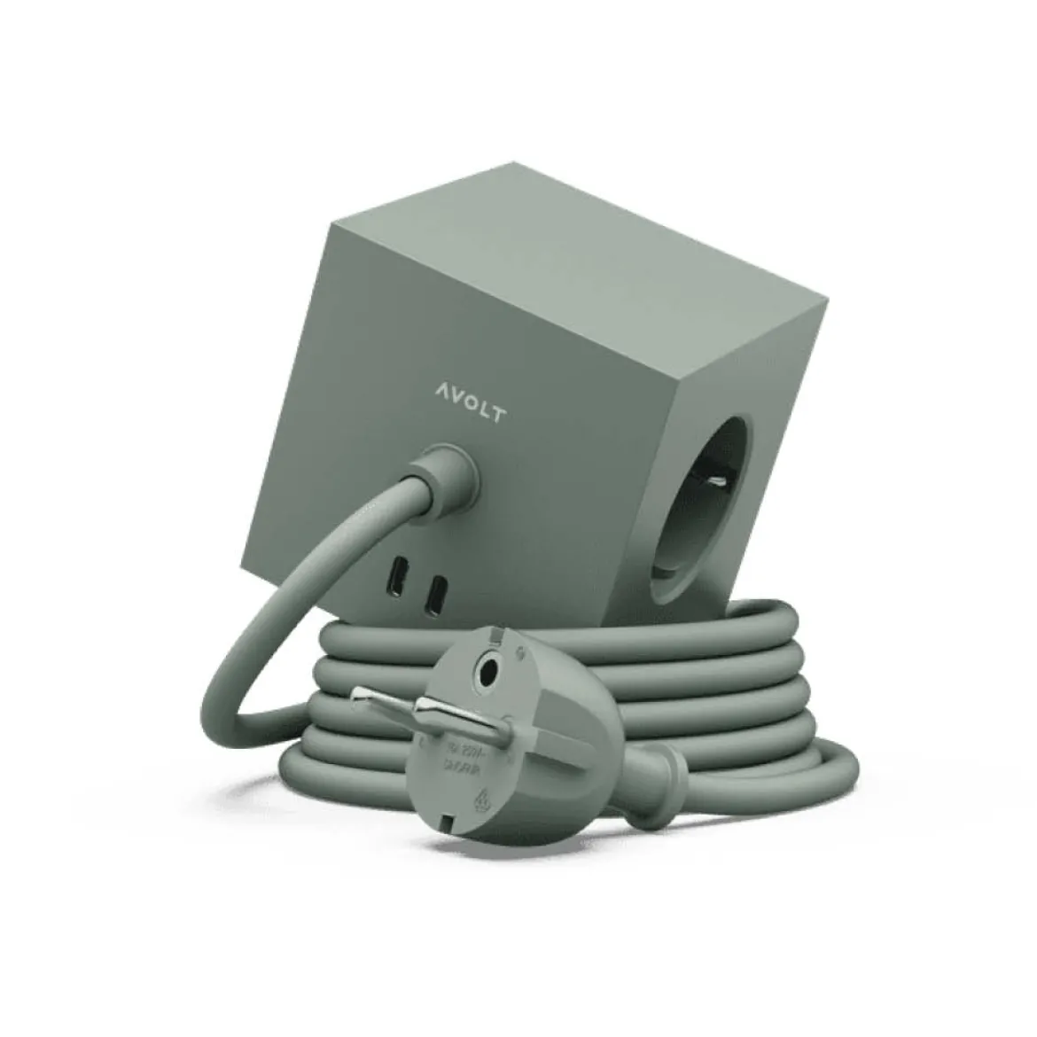 Avolt Steckdose "Square 1" USB-C Oak Green