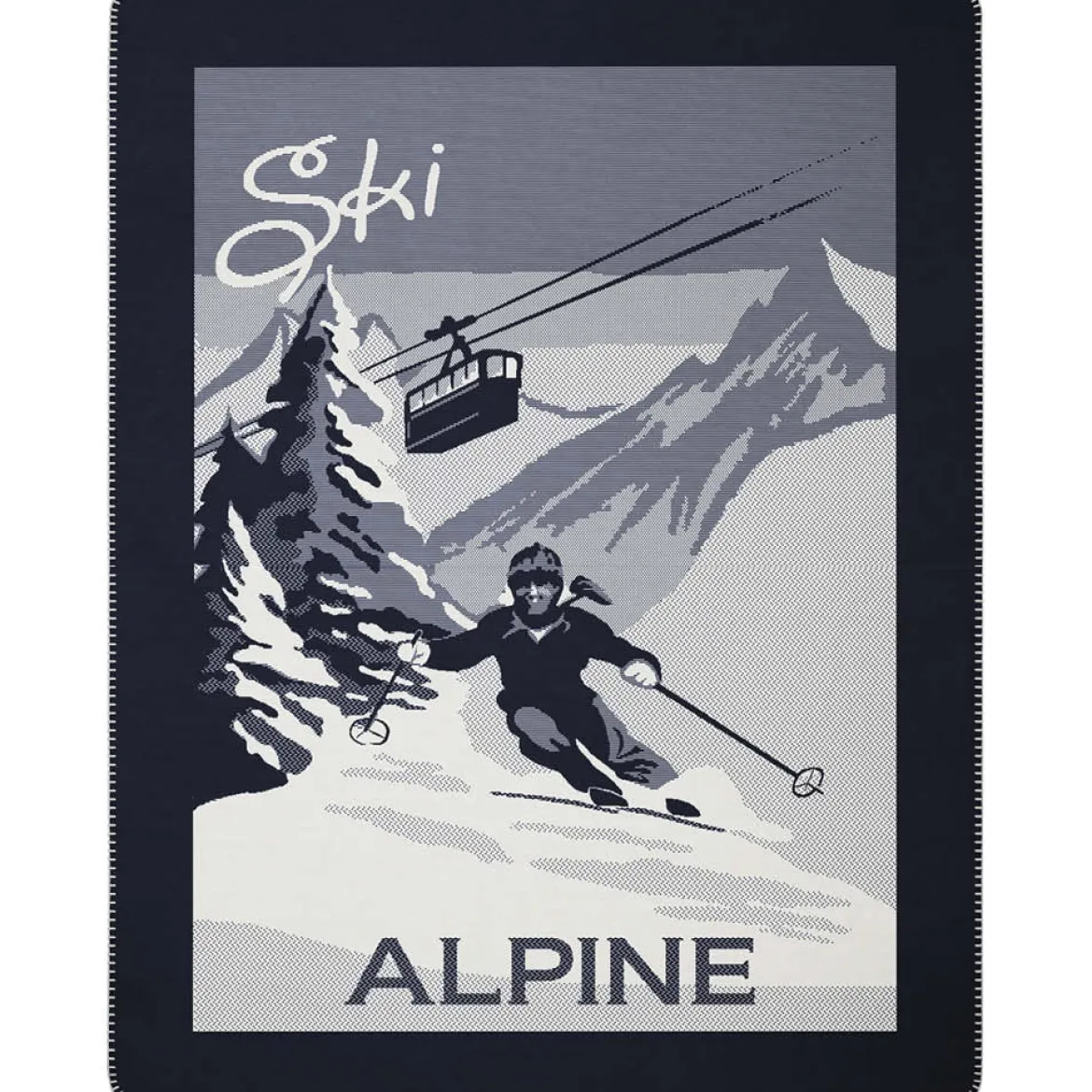 Biederlack Wohndecke "Alpine Ski" 150x200cm