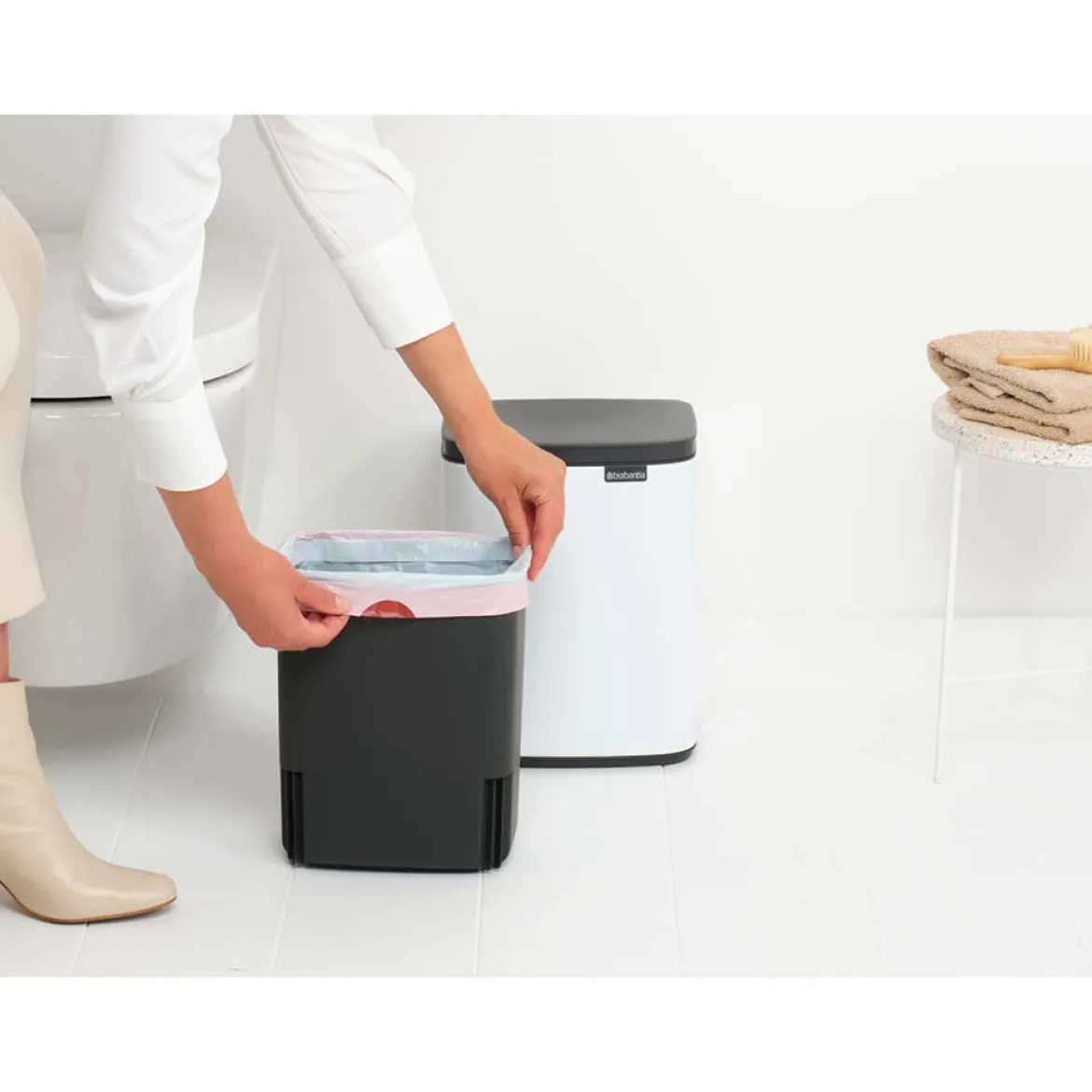 Brabantia Mülleimer "Bo" 7l weiß