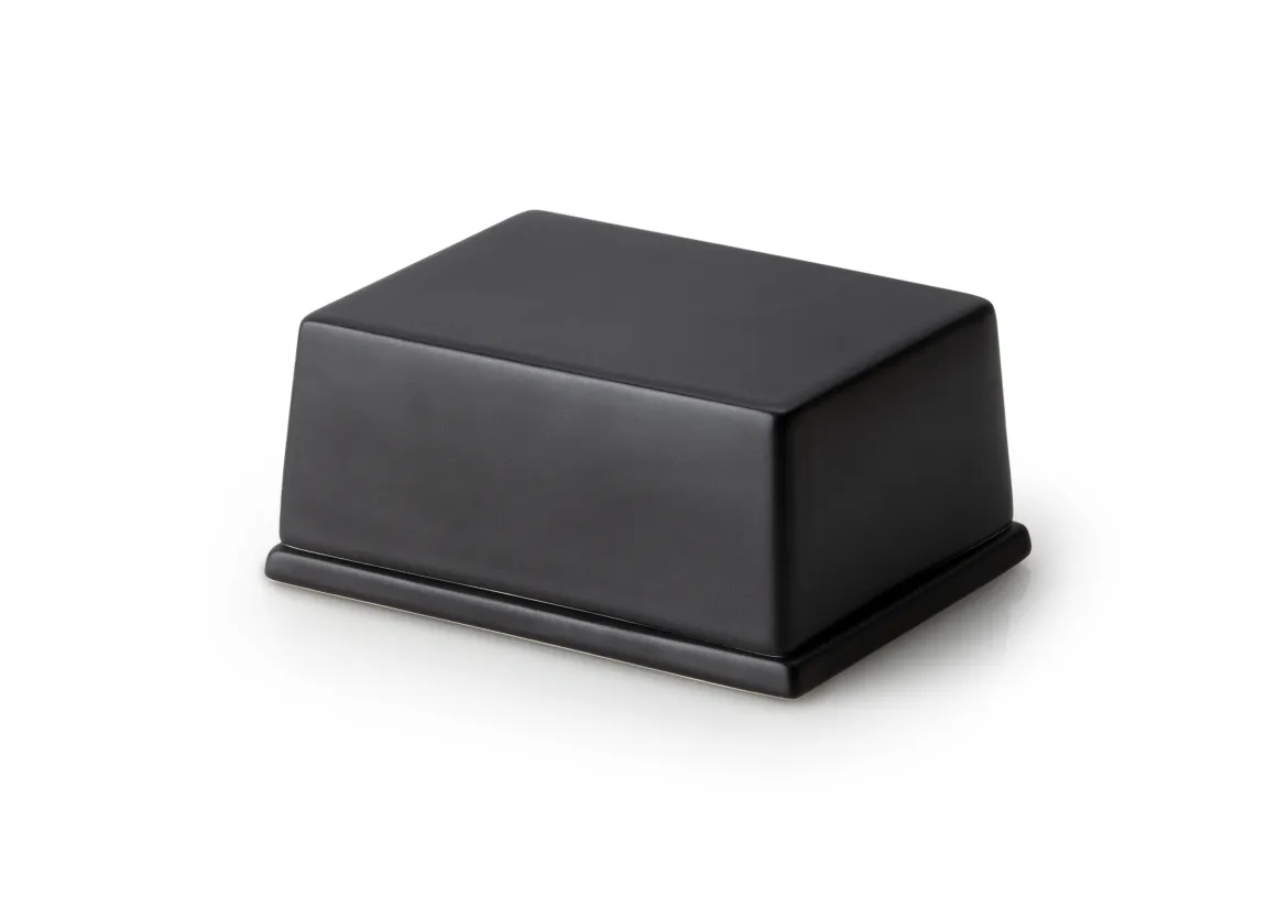 Butterdose für 250g Butter, Keramik schwarz 12x10x6cm