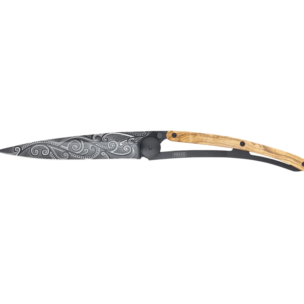 Deejo Taschenmesser Olivenholz mit Motiv