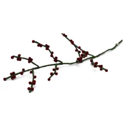 En Gry & Sif Grüner Ast m. Dunkelroten Beeren 60cm, Filz