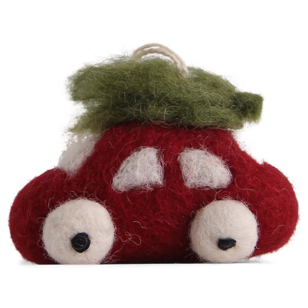En Gry & Sif Kleines Auto m. Baum 6,5x5cm, Filz farbig