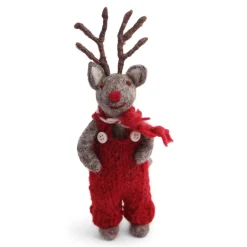 En Gry & Sif Rentier Grau m. Roten Hosen 15cm, Filz