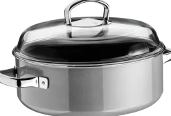 Fusiontec Mineral Schmortopf mit Glasdeckel, 28 cm, Platinum
