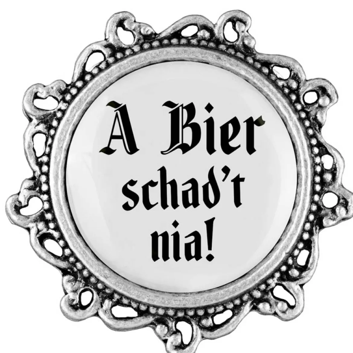 Gaudiknopf A Bier schad't nia - Anstecker "Klassiker - verziert"