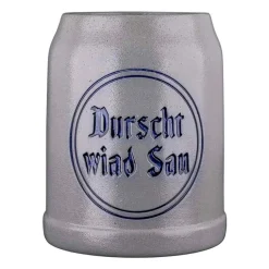 Gaudiknopf Steinkrug "Durscht wiad Sau"