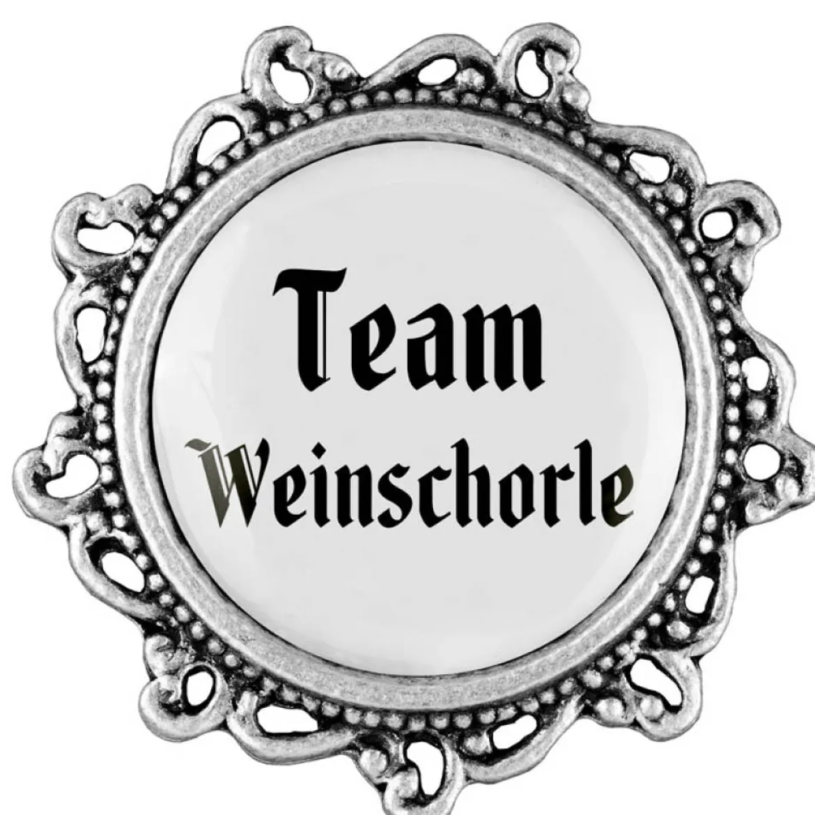 Gaudiknopf Team Weinschorle - Anstecker "Klassiker - verziert"