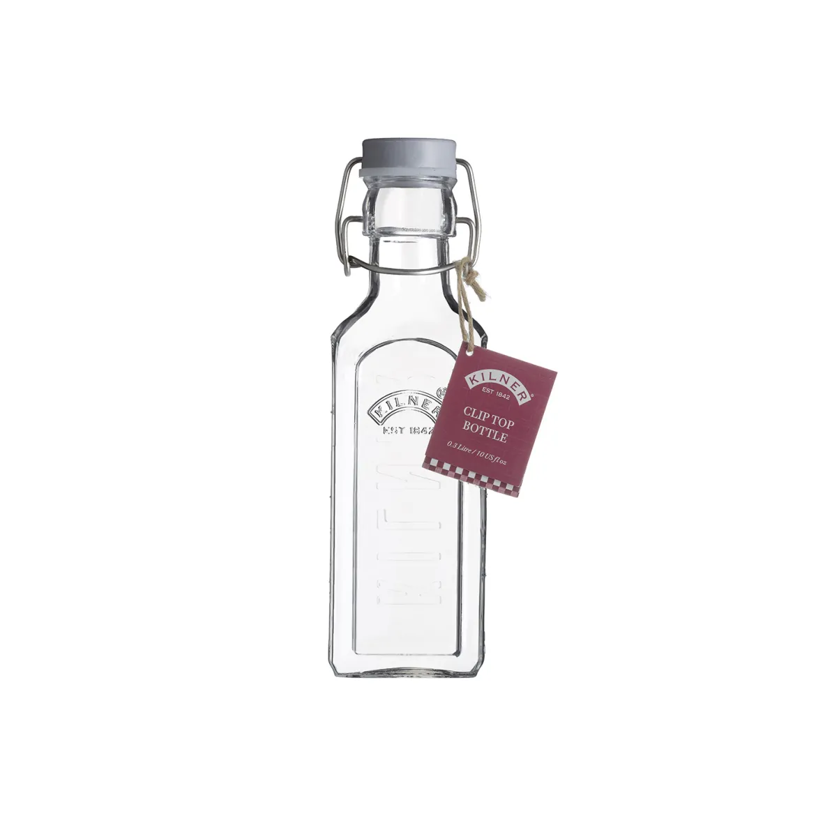 Glasflasche mit Bügelverschluß, eckig, 300 ml