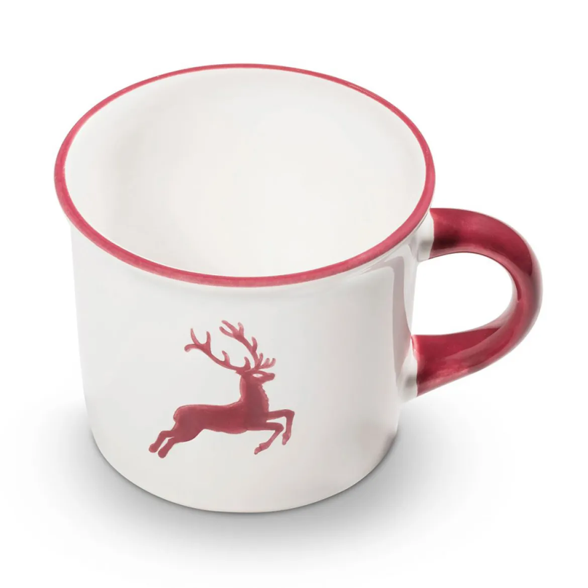 Gmundner Kaffeehaferl "Bordeauxroter Hirsch"