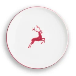 Gmundner Speiseteller "Bordeauxroter Hirsch"