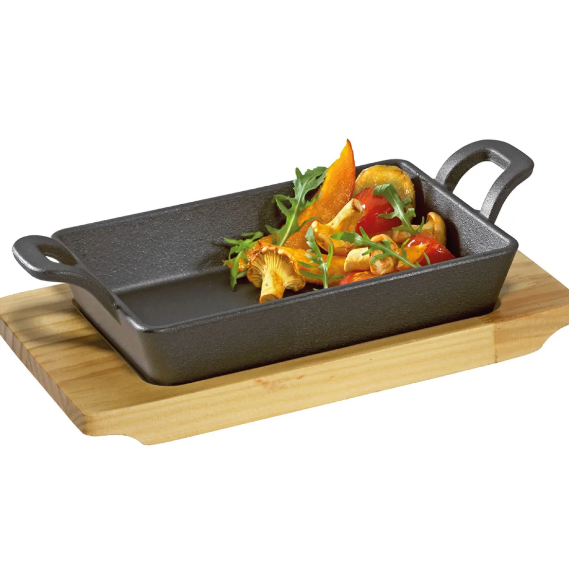 Küchenprofi Servierpfanne mit Holzbrett