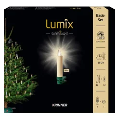 Krinner Christbaumkerze Mini Basis-Set "Lumix SuperLight Elfenbein"