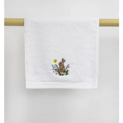 Lasa Frottiertuch "Hase mit Schmetterling" blanco