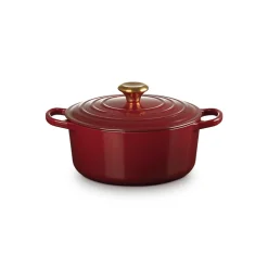 Le Creuset Guss-Bräter rund "Garnet Signature"