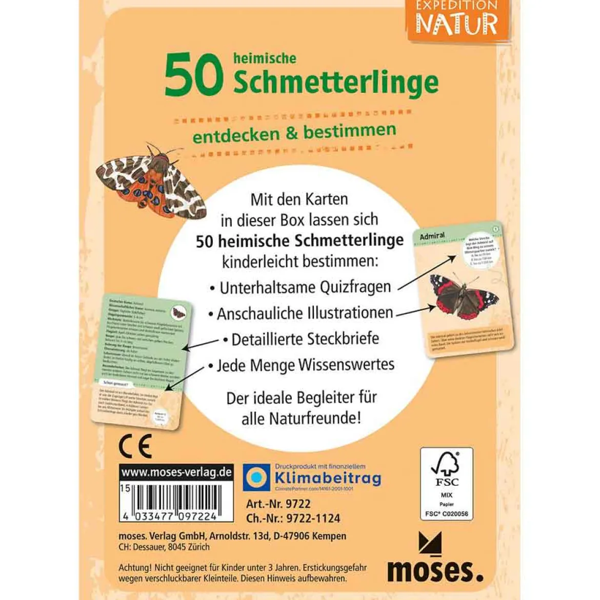 Moses Kartenset - 50 heimische Schmetterlinge "Expedition Natur"