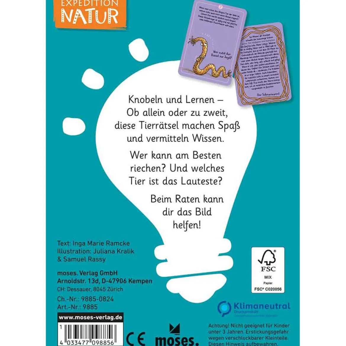 Moses Kartenset 50 Tierrätsel - Rekorde "Expedition Natur"