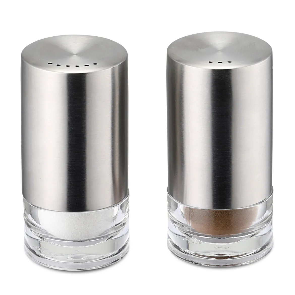 Salz-/Pfefferstreuer Set Edelstahl / Acryl