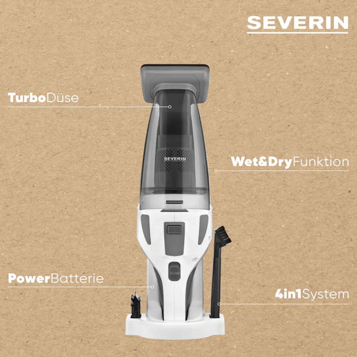 Severin 4-in-1 Akku-Handstaubsauger
