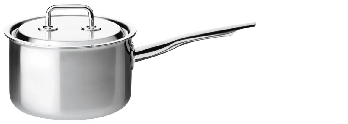 Stielkasserolle hoch mit Deckel 18 cm