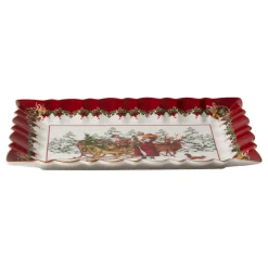 Villeroy & Boch Kuchenplatte eckig, Santa mit Schlitten 35x23x3,5cm "Toy's Fantasy"