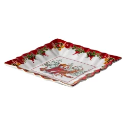 Villeroy & Boch Schale eckig, Santa mit Waldtieren 23x23x3,5cm "Toy's Fantasy"
