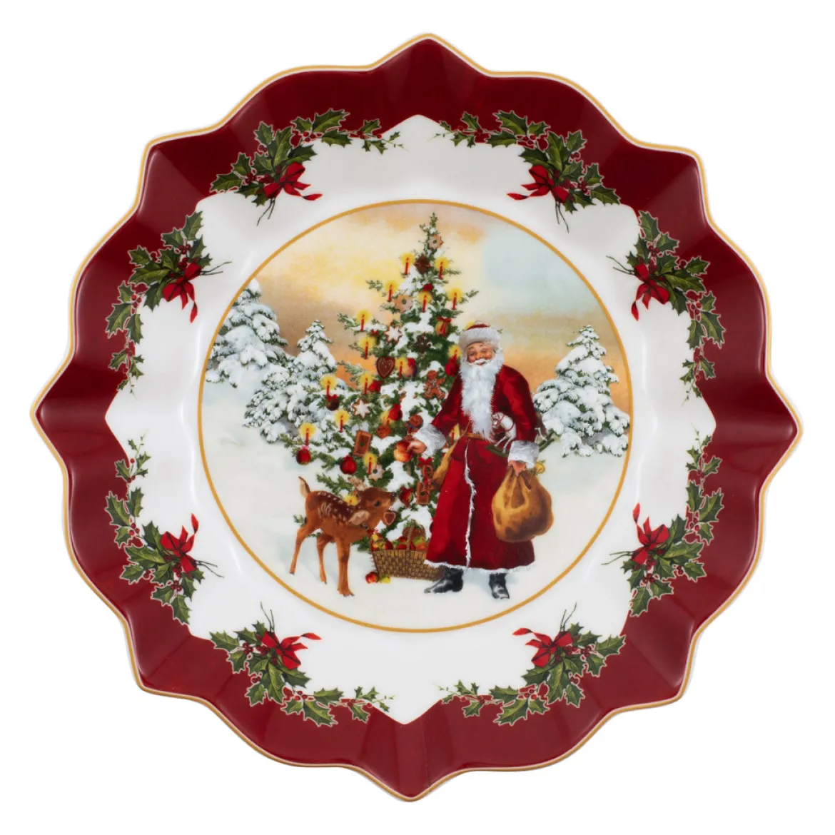 Villeroy & Boch Schale groß, Santa und Baum 25x25x4cm "Toy's Fantasy"