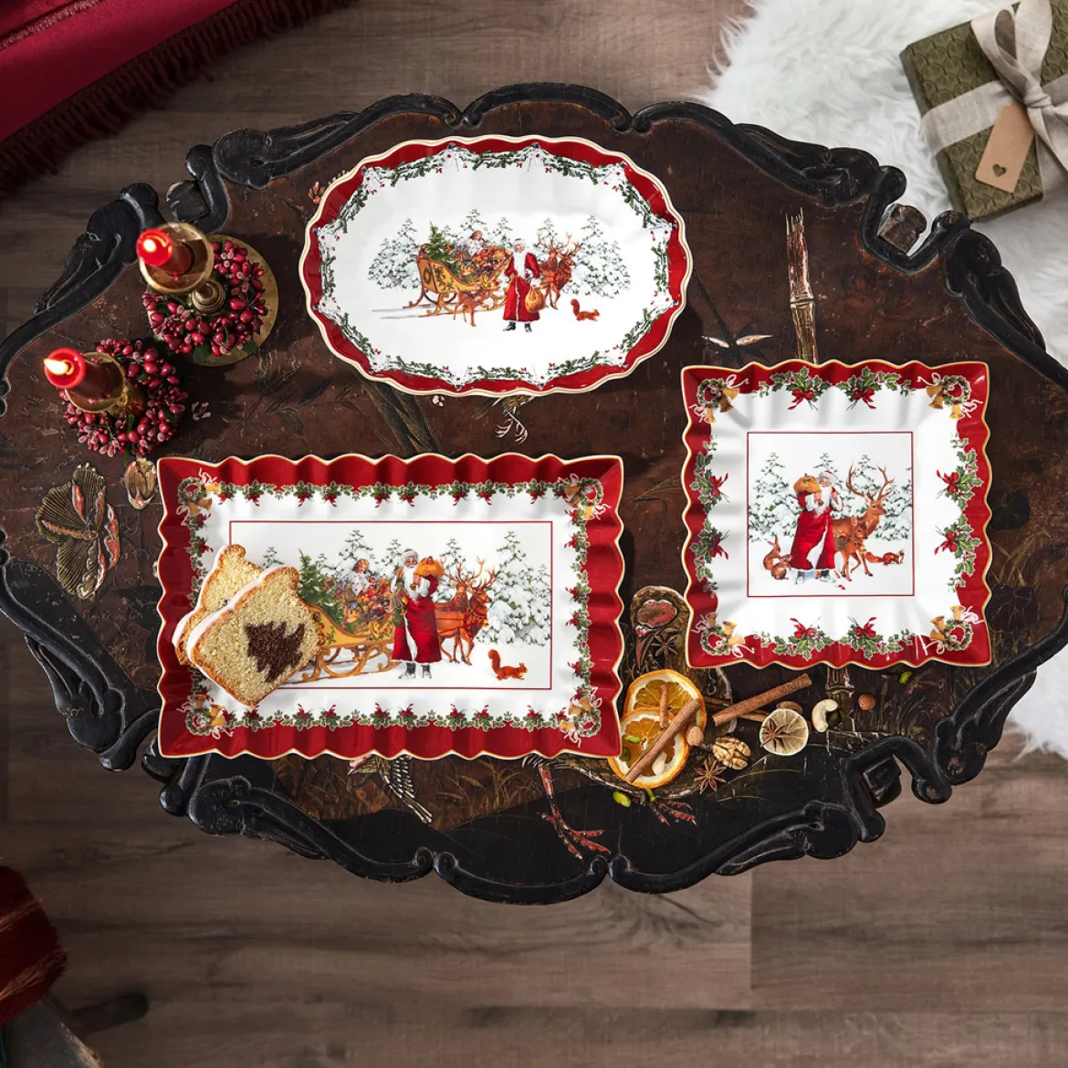 Villeroy & Boch Schale oval groß, Santa mit Schlitten 29x19cmx5,5cm "Toy's Fantasy"