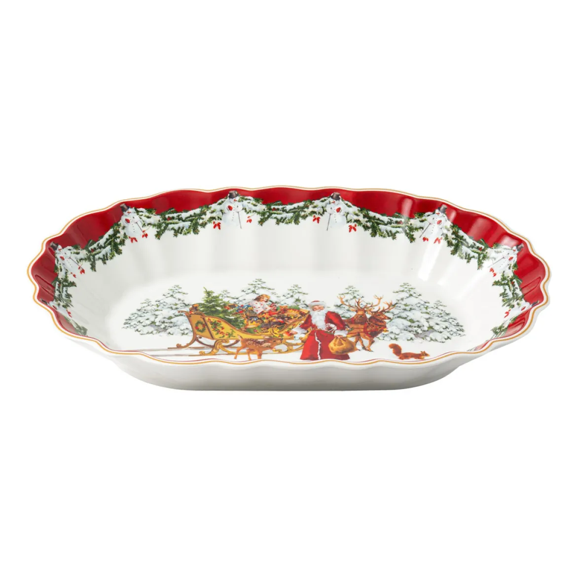 Villeroy & Boch Schale oval groß, Santa mit Schlitten 29x19cmx5,5cm "Toy's Fantasy"