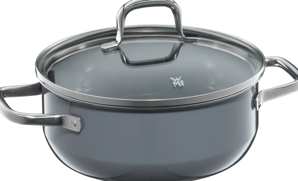 WMF Fusiontec Essential Bratentopf mit Deckel, 20cm Calm Grey